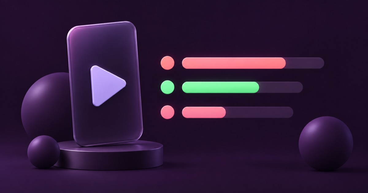 Ilustração de um vídeo conectado à escolha de quantidade e ao acompanhamento de visualizações no TikTok