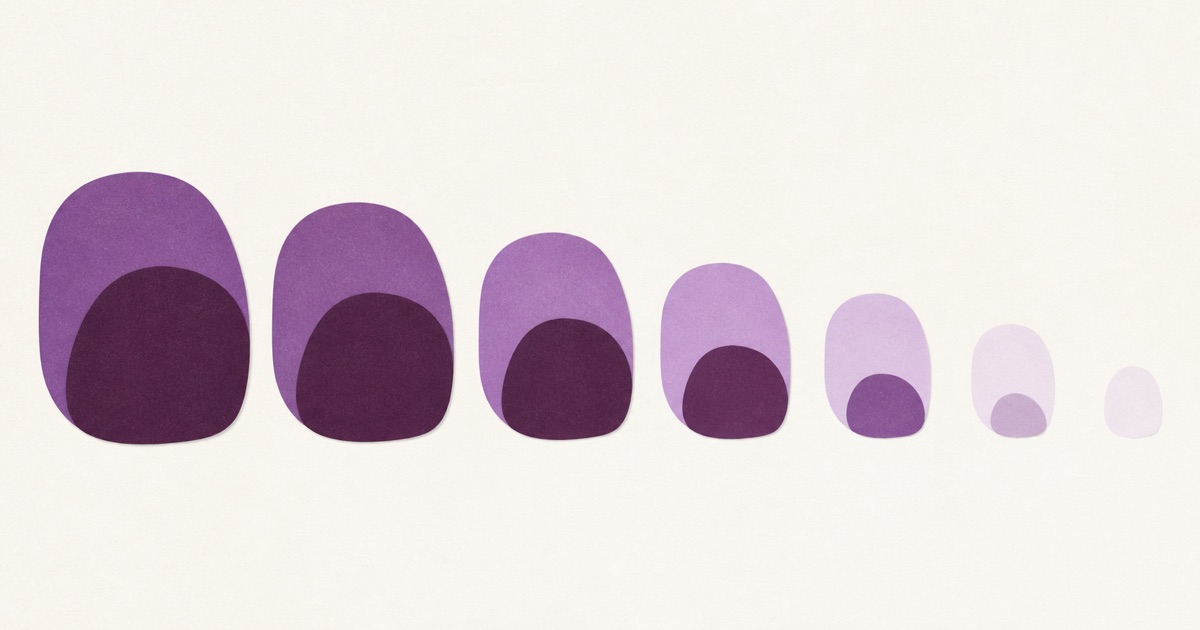 Ilustração abstrata com sequência de formas que diminuem ao longo do quadro, sugerindo perda gradual